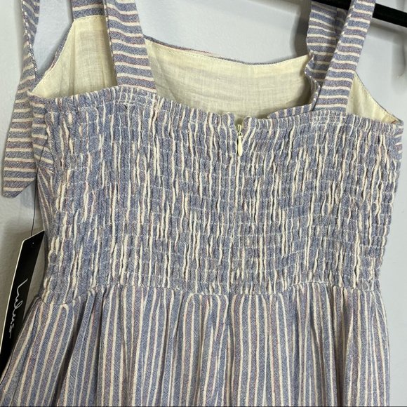 Lulu’s Golden Days Blue Striped Tie-Strap Maxi Dress - Picture 6 of 16